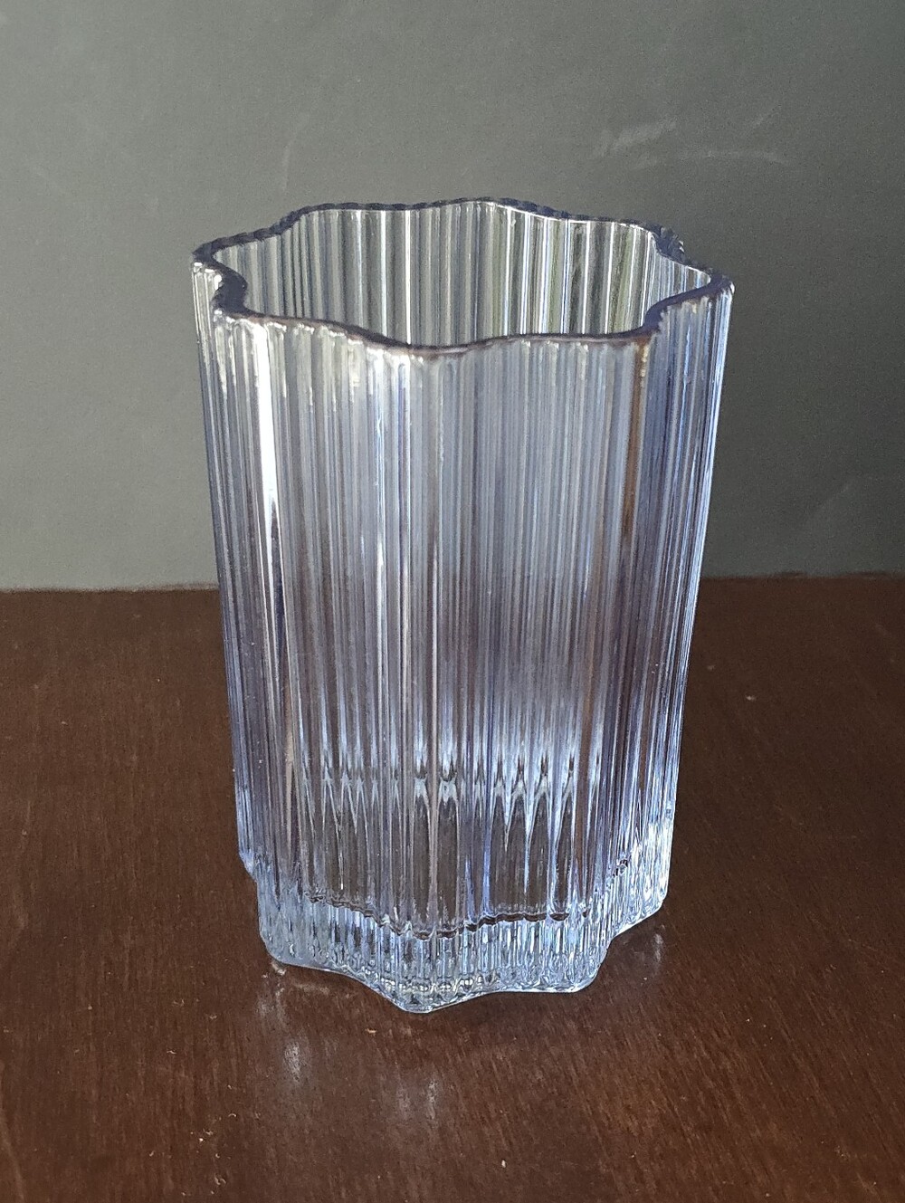 COBALT BLUE GLASS HAUSE RIBBED LIMITED EDITION FLOWER FLUTED SHAPE GLASS